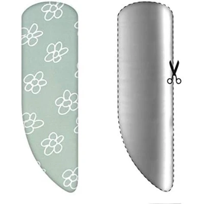 Image de Set Housse de table à repasser asymétrique avec support (couleur verte) (A XL, molleton vapeur)