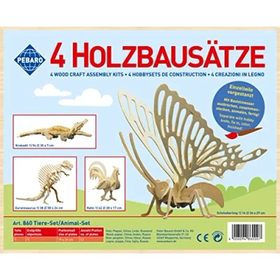 Image de Donau Elektronik Design en Bois 4 pièces. Animaux, M860, Multicolore