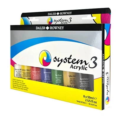 Image de Daler Rowney System3 Set peinture acrylique 8 tubes 59ml Sélection