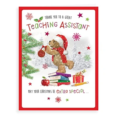 Image de Carte de vœux Noël avec inscription « Thank You Teaching Assistant » 20,3 x 15,2 cm Regal Publishing