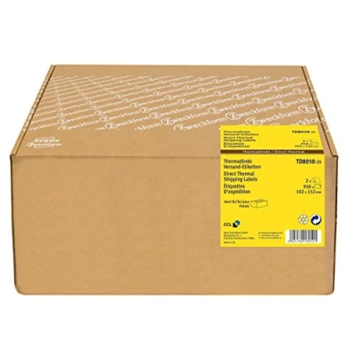 Image de AVERY Zweckform TD8050 25 Lot de 950 étiquettes autocollantes pour colis sur 2 rouleaux avec un noyau mm Blanc 102 x 152