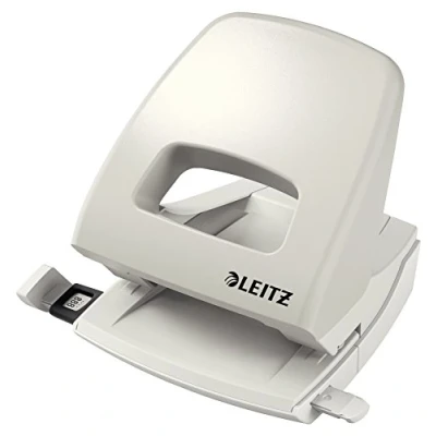 Image de Leitz Perforatrice Sans Effort, Capacité 25 Feuilles, Gris clair, Métal, Réglette de Guidage avec Repères, NeXXt, 50050085