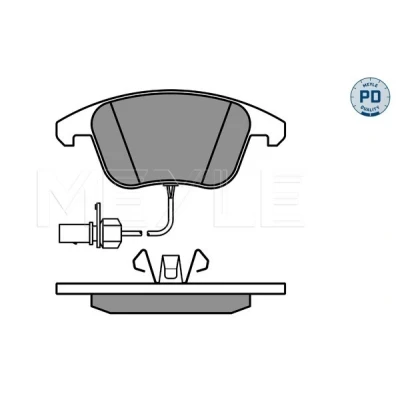 Image de MEYLE 025 247 0520/PD Jeu de plaquettes frein PD Quality Essieu Avant contact signal d&#039;usure inclus avec tôle anti bruit AUDI: A4 B8