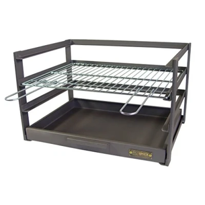 Image de IMEX El Zorro 71472.0 tiroir Barbecue avec grille zinguée, noir, 57 x 41 35 cm