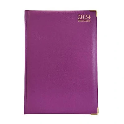 Image de G4 Agenda semainier 2024 avec couverture rigide et papier 70 g/m² Violet Format A5