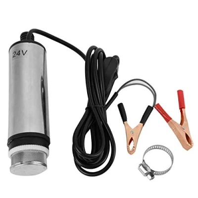 Image de Telituny pompe de transfert en acier inoxydable, DC 24V submersible inoxydable pour outil ravitaillement carburant kérosène d&#039;huile Diesel d&#039;eau