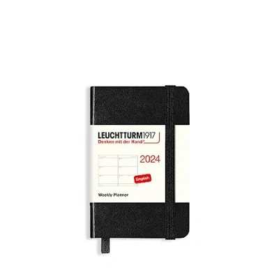 Image de LEUCHTTURM1917 367650 Agenda Semainier Mini (A7) 2024, Noir, Anglais, 12 Mois