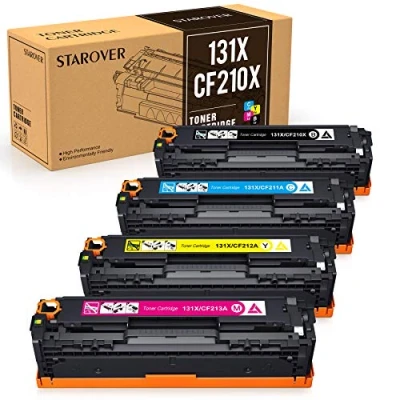 Image de STAROVER Compatible Toner Remplacement pour HP 131X 131A CF210X CF210A Laserjet M251nw M276nw,128A CE320A CP1525n CP1525nw CM1415fn CM1415fnw,125A CB540A CP1215 CP1515n CM1312 CM1312nfi (4PK)