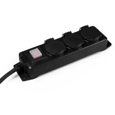 Image de MC POWER 1300085 Bloc multiprises 3 voies Avec interrupteur Classe de protection IP44 Adapté à une utilisation en extérieur