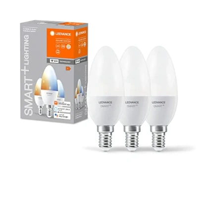 Image de LEDVANCE Lampe LED intelligente avec technologie WiFi, E14 base, optique mate ,Couleur de lumière modifiable (2700K 6500K), 470 Lumen, Remplacement la traditionnelle 40W Ampoules 3 Pack
