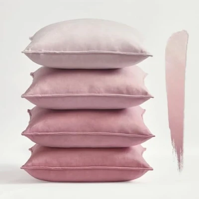 Image de Topfinel Housses de Coussins Decoratives 45x45 Rose Chambre Fille Bebe Enfant Lot 4 en Velours Doux Housse Coussin Carré pour Canapé Salon Scandinave Double Face à Motif Uni avec Fermeture Eclair