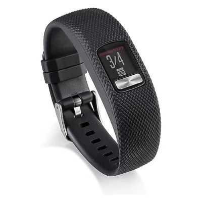 Image de bracelet de remplacement compatible avec Garmin Vivofit 4, interchangeable, accessoire, montre sport, TPU/TPE, noir, grand