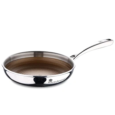 Image de BERGNER MasterPro Giro 3 Poêle de 28 x 4,7 cm en acier inoxydable, anti adhérent, manche ergonomique adapté à l&#039;induction, sans substances toxiques, PFOA, Détails doré