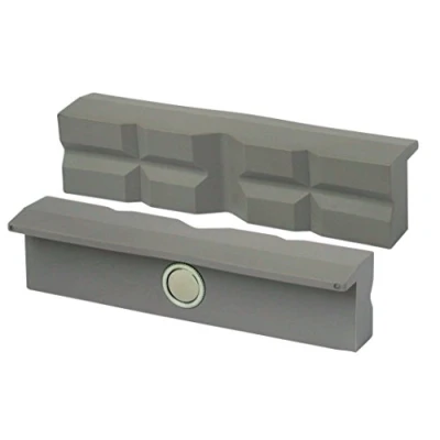 Image de Mâchoires d’étau/mâchoires de protection à angle droit, planes parallèles, aimants spéciaux intégrés, convient pour étau, Matériau :polyuréthane., 4665270