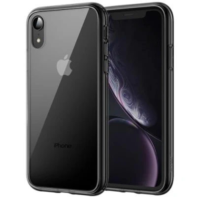 Image de JETech Coque pour iPhone XR, Anti Jaunissement Housse Étui 6,1 Pouces, Transparente Chocs et Rayures (Noir)