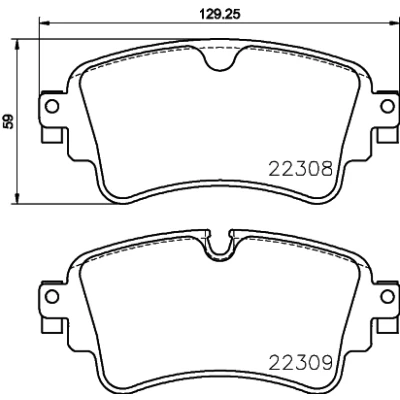 Image de HELLA 8DB 355 024 791 Jeu de plaquettes frein préparé pour indicateur d&#039;usure avec vis d&#039;étrier AUDI: A4 B9 Avant, Q7, Q5