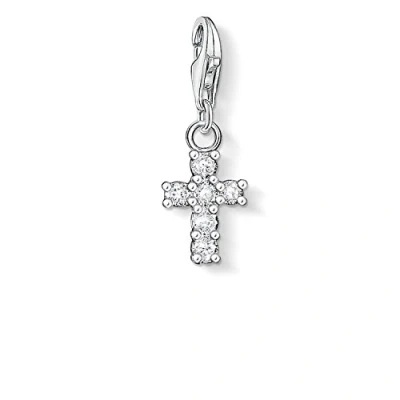 Image de Thomas Sabo Femmes Pendentif Charm Croix Club Argent Sterling 925 Oxyde de Zirconium blanc 0054 051 14