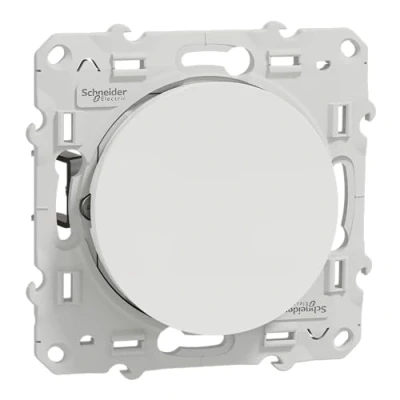 Image de Schneider Electric S525204 Odace, interrupteur va et vient, 10 AX, Connexion rapide, Blanc vient Blanc, A à griffes