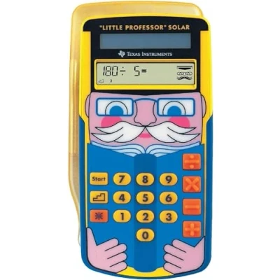 Image de Texas Instruments LPROFSOLAR Little Professor Calculatrice solaire d&#039;apprentissage,jaune,bleu