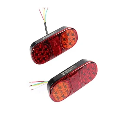 Image de ETUKER 2PCS Feu LED Remorque, 12V Feux Arriere Remorque De Lumière Avec Plaque D&#039;immatriculation Lampe, Convient Pour RV/Camions/Caravanes/Voiture/Feux Arrière