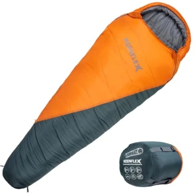 Image de KeenFlex Sac de Couchage 3 4 Saisons (Orange +3.3 C)