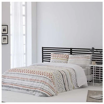 Image de Housse nordique Aztek pour lit de 150 cm avec boutons en tissu ambula