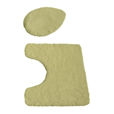 Image de Kinzler Housse de Couvercle WC en Microfibre Haute qualité, Marron, 2 TLG. Set 47x50 Deckelbezug + 50x55 cm Vorleger mit Ausschnitt
