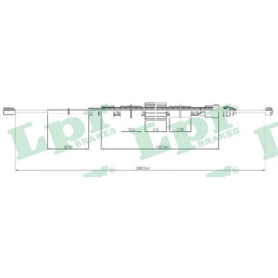 Image de LPR C0716B Câble De Frein 2070/1080 à disque RENAULT: SCENIC 2, MEGANE 2 Kombi, Stufenheck