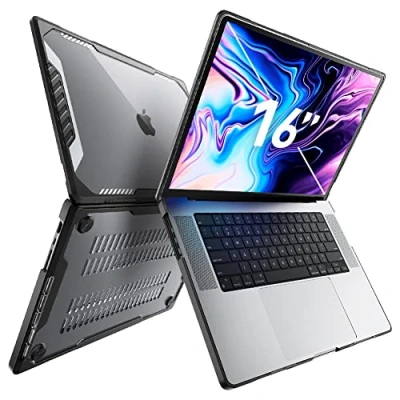 Image de SUPCASE Coque pour MacBook Pro 16 Pouces (2024 2021), M4/M3/M2/M1 Pro/Max A3403 A3186 A2991 A2780 A2485 Étui Fine Protection Rigide Robuste, Noir