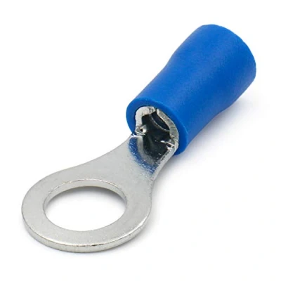 Image de Heschen Lot de 100 connecteurs à sertir en vinyle isolé RV2 6 Taille du goujon : 1,5 2,5 mm² (16 14 AWG) Bleu