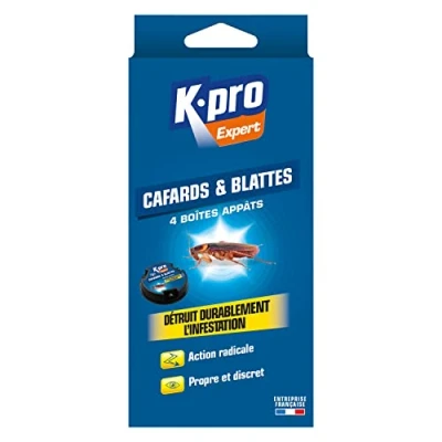 Image de K.PRO Expert boîtes à Appât Cafards et Blattes Détruit Durablement l&#039;Infestation Action Radicale Propre Discret Technique Professionnelle 4 d&#039;Appâts