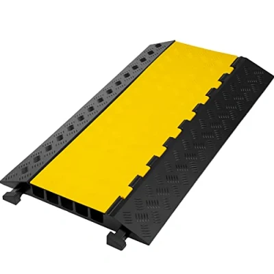 Image de VEVOR Rampe de Protection Câble Exterieur 35 x 4 mm Cache 5 Canaux Passe Sol Protecteur Goulotte Couvre Parking Entrepôt Concert Hôtel Scèn