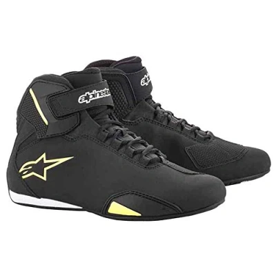 Image de Alpinestars Bottes moto Sektor Shoe Black Yellow Fluo, Noir/Jaune, 41