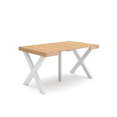 Image de Skraut Home Table Console Extensible Meuble 140 pour 6 Personnes Pieds Bois Massif Style Moderne Chêne