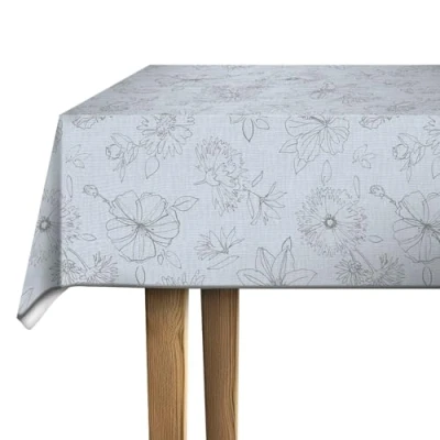 Image de d c fix nappe de table toile cirée Manhattan Palmas Gris anti tache en plastique PVC linge enduite pour intérieur et extérieur 130 cm x 160 rectangulaire