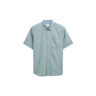 Image de TOM Tailor Structured Chemise, Homme, Taille: Medium, Green slub structure