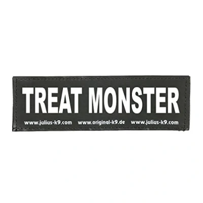 Image de Julius K9 162lr k 48954, Original Correctifs interchangeables pour Harnais, Taille : Petite, réfléchissant, Phosphorescent, 1 Paire, Treat Monster
