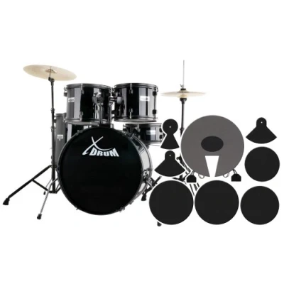 Image de XDrum Rookie 22“ Batterie Noir Standard avec Set de Sourdines
