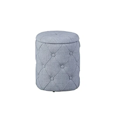 Image de Inter Link Tabouret de rangement à linge avec espace Gris clair Tissu matelassé Yapak