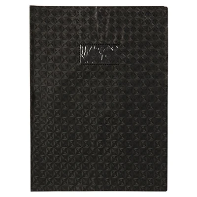 Image de Calligraphe 72217AMZC Un Protège Cahier Grain Losange Noir A4 21x29,7 cm 18/100ème avec Porte Étiquette PVC Opaque