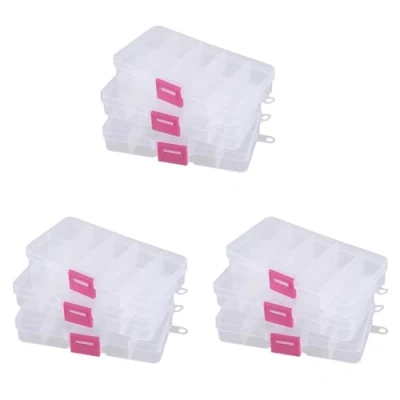 Image de Giwnhvx 9 Pieces 10 Compartiments pour Composants Electroniques Boite de Rangement en Plastique