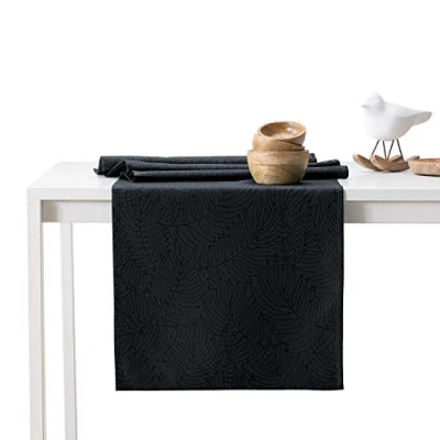 Image de AmeliaHome Chemin de Table 30x80 cm Effet Lotus Hydrofuge