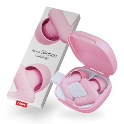 Image de Alpine Silence Bouchons d&#039;Oreilles pour Dormir, Voyager &amp; Se Concentrer Confortables, Réutilisables V forme ajustée Embouts Ovales Doux XS/S/M/L Jusqu&#039;à 25dB Réduction de Bruit Rose