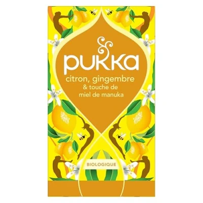 Image de Pukka, Infusion Biologique et Ayurvédique, Goût Citron Gingembre touche de Miel Manuka, 100% des Ingrédients Issus du Commerce Equitable, 20 Sachets