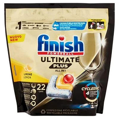 Image de Finish Ultimate Plus All In One Lemon pastilles lave vaisselle 22 lavages 268,4 g