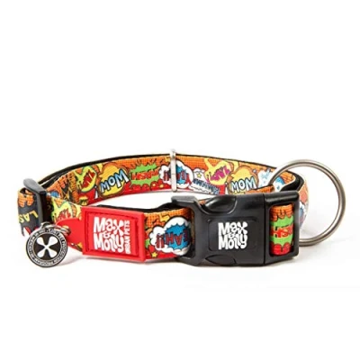 Image de Max &amp; ‿Molly Heroes Smart Id Collier pour Chien en néoprène sans Odeur Inscription Tag Programme de Protection Animaux Compagnie Taille L