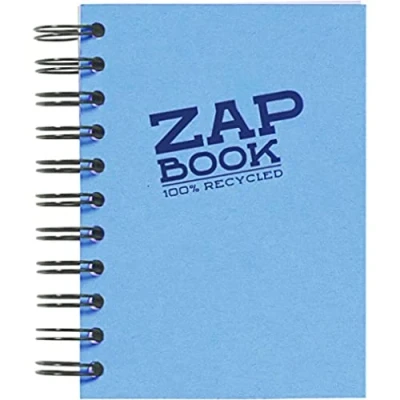 Image de Clairefontaine 8359C Carnet Spiralé Zap Book 160 Feuilles Papier Croquis 100% Recyclé A6 10,5x14,8 cm 80g Couleur de Couverture Aléatoire (4 coloris possible)