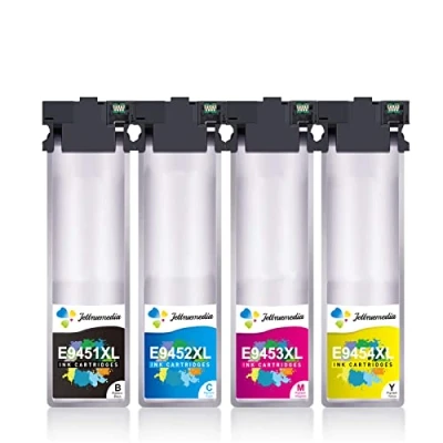 Image de Jettruemedia T9451 T9454 Cartouche d&#039;encre T9452 T9453 pour Workforce Pro WF C5210 C5290 C5710 C5790 C5210DW C5290DW C5710DWF (4 Pack)