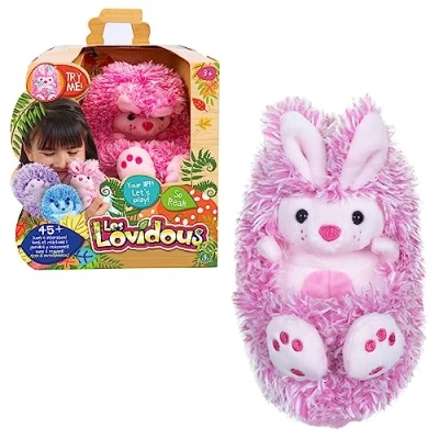 Image de LES LOVIDOUS, Peluche de 17 cm, Interactive et électronique, Lapin, Jouet pour Enfants à partir 3 Ans, GIOCHI PREZIOSI, CUR004