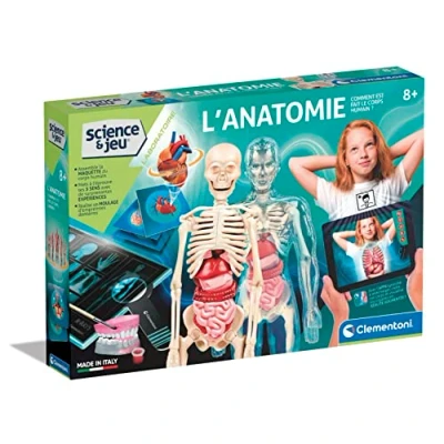 Image de Clementoni Coffret apprentissage de l&#039;anatomie en 3D Squelette, moule d&#039;un cerveau ... Application Réalité Augmentée